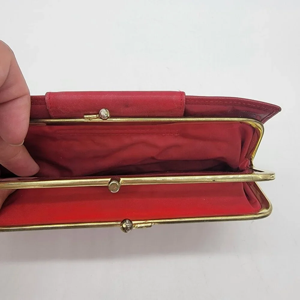Buxton Wallet Vintage Women's Top Grain Cowhide Leather Very‎ Good Condition